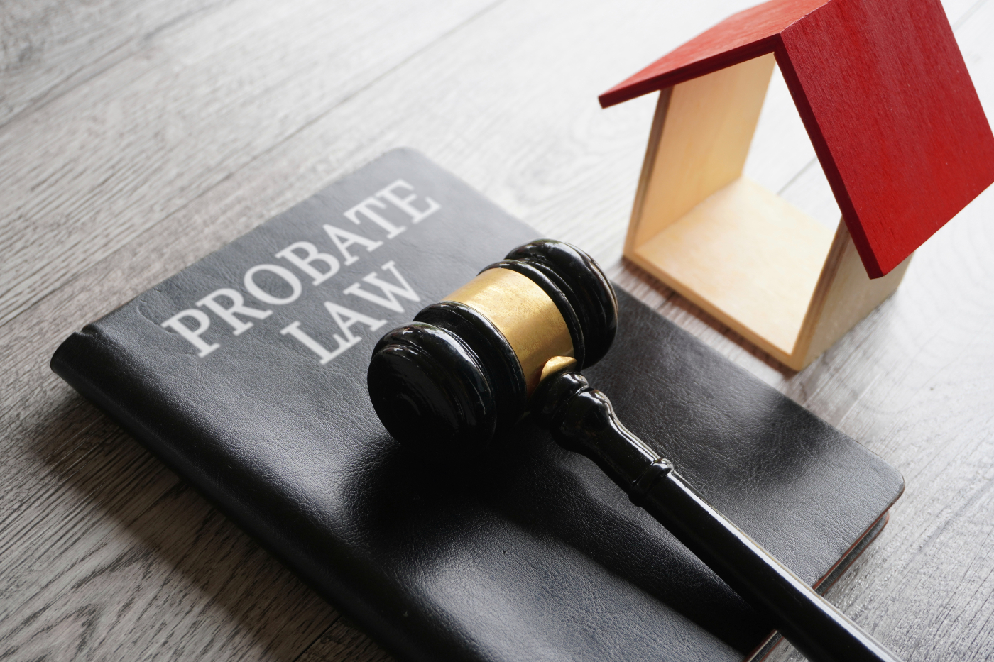 Probate law book with a judge's gavel on top of it
